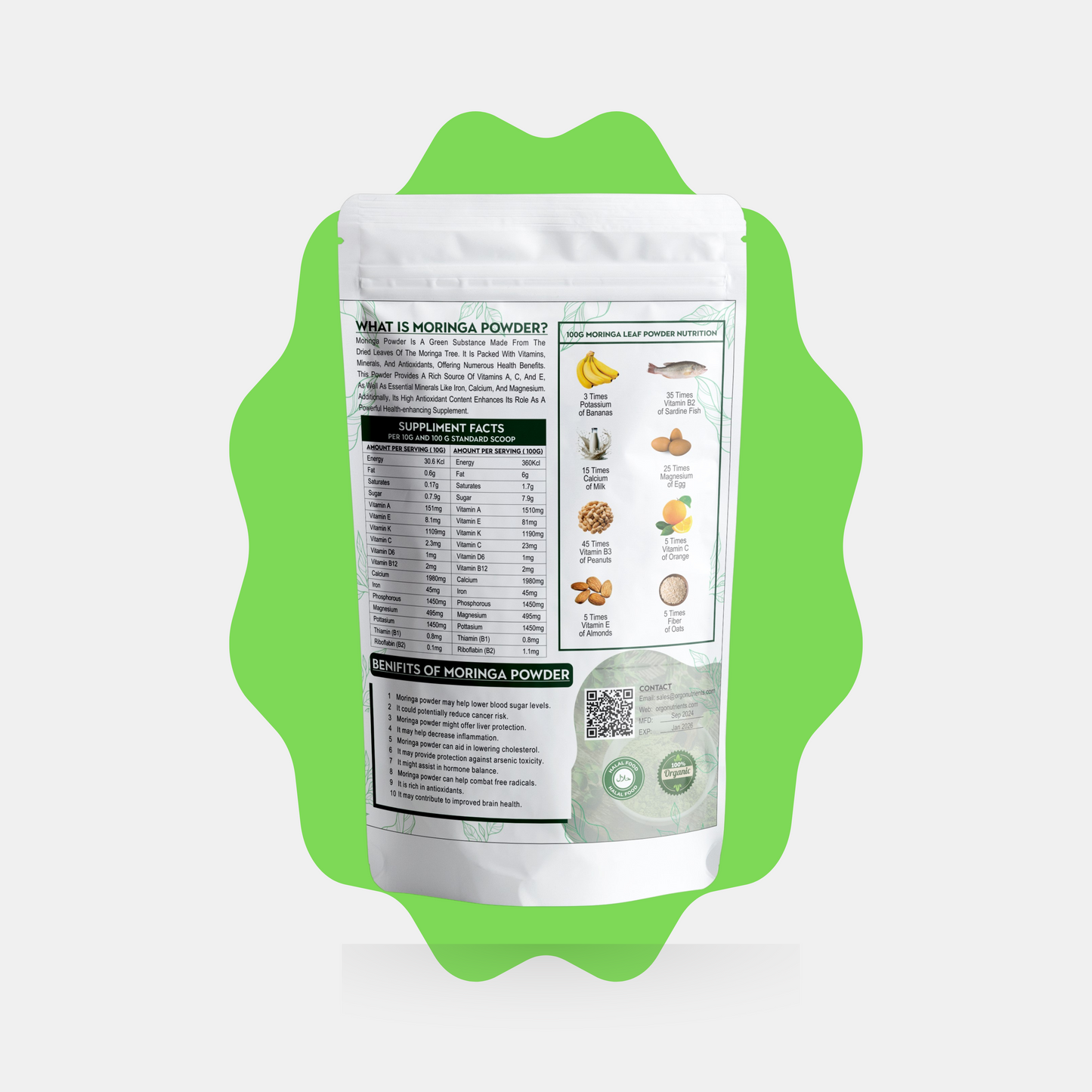 🇵🇰 AZADI SALE - Moringa Powder 250g + Chia Seeds 250g | Authentic Herbal Blend | Limited Time Offer