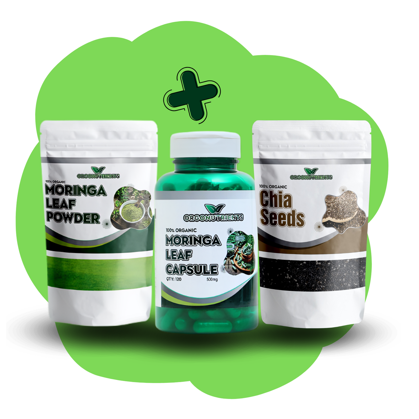 🇵🇰 AZADI SALE - Chia Seeds 250g, Moringa Powder 250g & Moringa Capsules | Wellness Pack