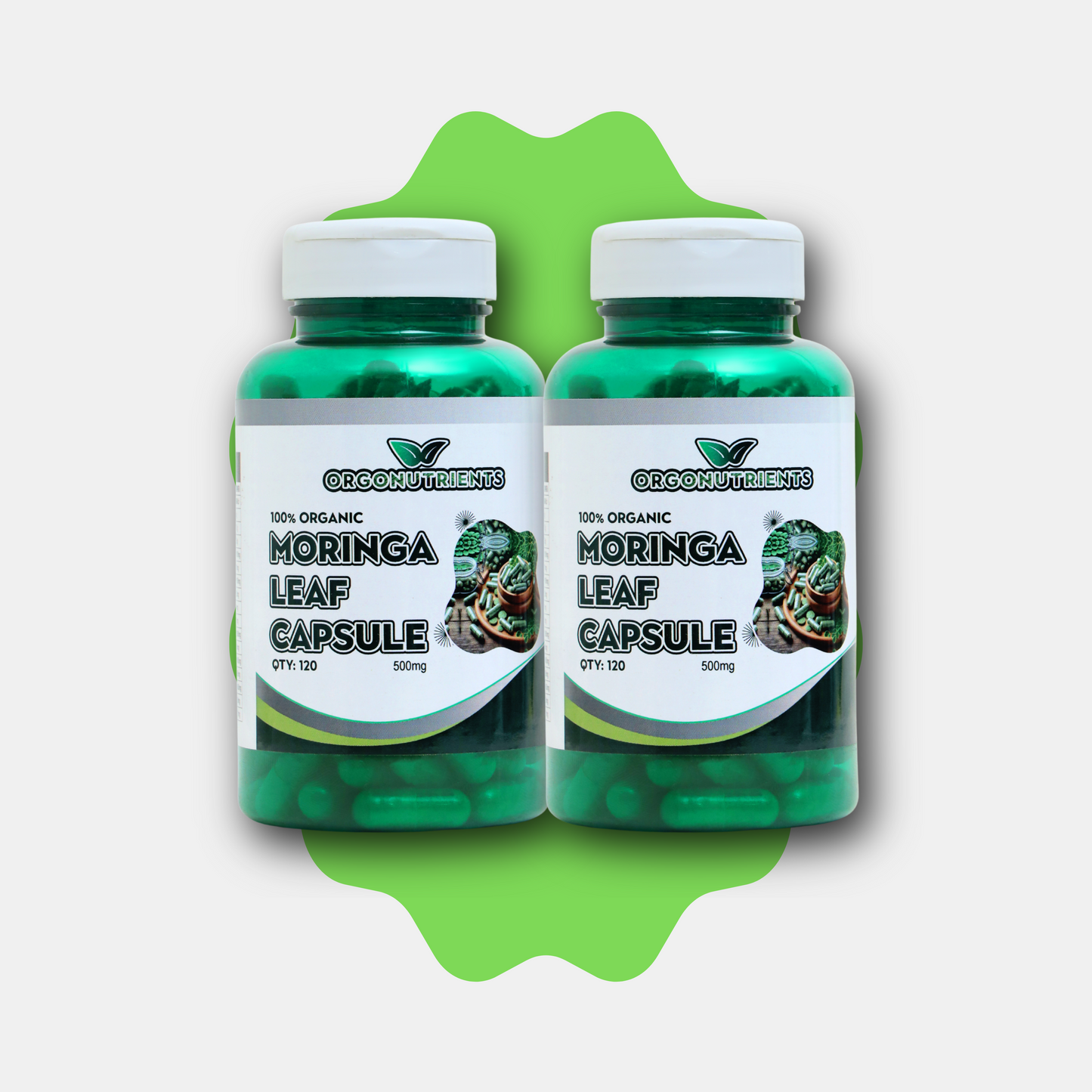 🇵🇰 AZADI SALE - Organic Moringa Capsules 500 Mg – Pack x 2 – 120 Capsules Each Bottle | Lab Tested | Naturally Sourced